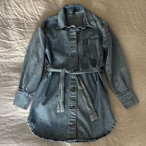 Denim Button-Up Shirt Dress
